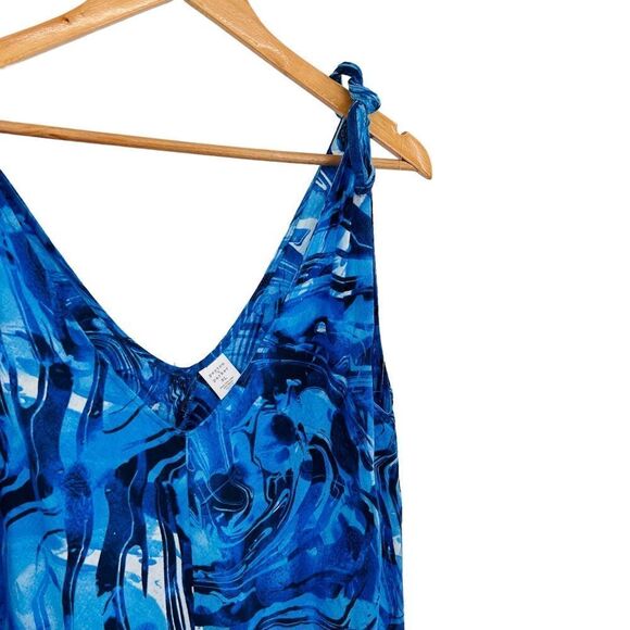 Peyton and Parker blue linen blend swim cover beach dress tie straps size xlarge - Picture 4 of 9